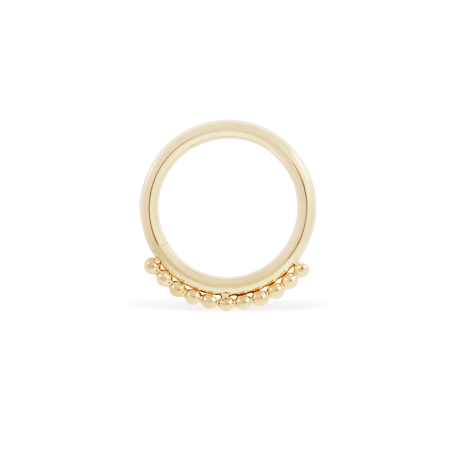18 karat yellow gold beaded seam ring